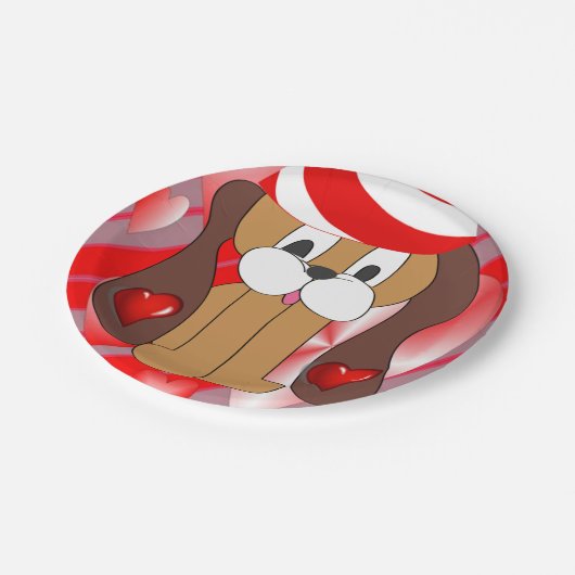 紙プレートバレンタインデー ペーパープレート (アングル)