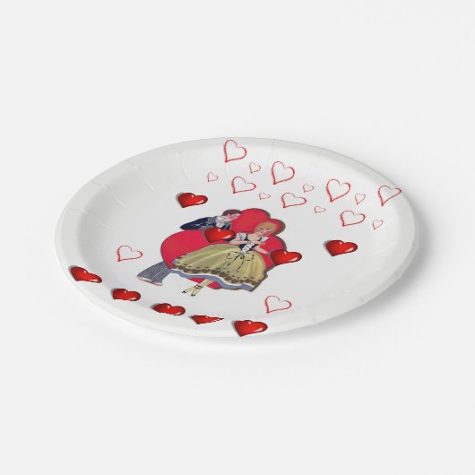 紙プレートバレンタインデー ペーパープレート (アングル)