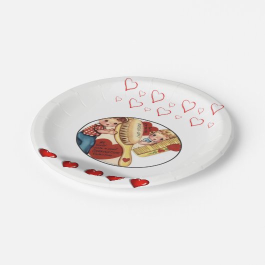 紙プレートバレンタインデー ペーパープレート (アングル)