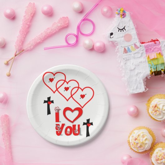 紙プレートバレンタインデー ペーパープレート (パーティー)