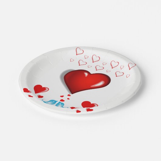 紙プレートバレンタインデー ペーパープレート (アングル)