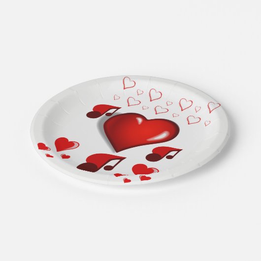 紙プレートバレンタインデー ペーパープレート (アングル)