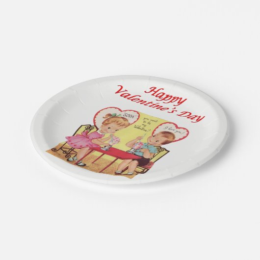 紙プレートバレンタインデー ペーパープレート (アングル)