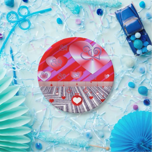 紙プレートバレンタインデー ペーパープレート (パーティー)