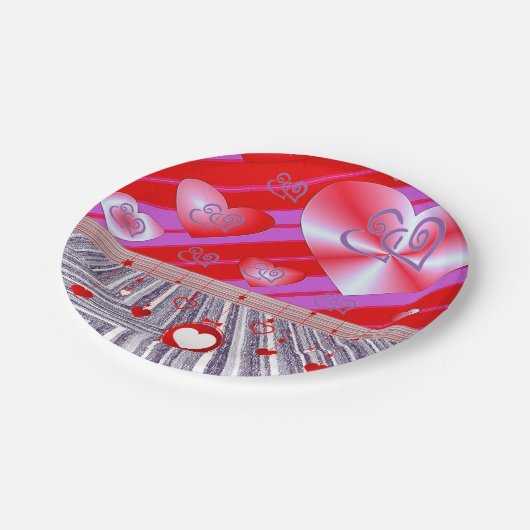 紙プレートバレンタインデー ペーパープレート (アングル)