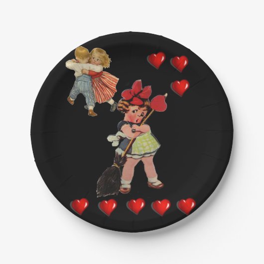 紙プレートバレンタインデー ペーパープレート (正面)