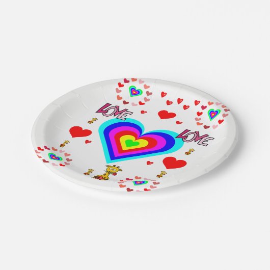 紙プレートバレンタイン ペーパープレート (アングル)