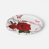 紙プレートフローラレッドローズ ペーパープレート (アングル)