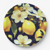 紙プレートフローラ結婚レモン/シャワー ペーパープレート (正面)