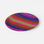 紙プレートブライトネオンフィエスタストライプパタン ペーパープレート (アングル)