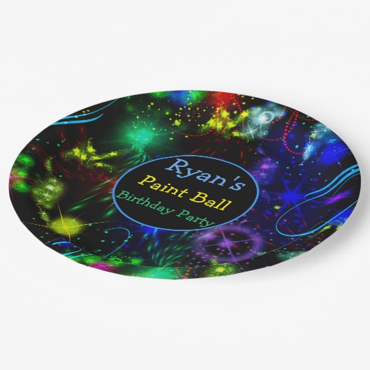 紙プレートブライトネオ絵を描ン(ばちゃばちゃ)跳ねる絵を描ボール ペーパープレート (アングル)