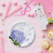 紙プレートブルーアジサイ ペーパープレート (パーティー)