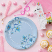 紙プレートブルーアジサイ ペーパープレート (パーティー)