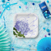 紙プレートブルーアジサイ ペーパープレート (パーティー)