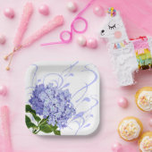 紙プレートブルーアジサイ ペーパープレート (パーティー)