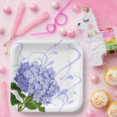 紙プレートブルーアジサイ ペーパープレート (パーティー)