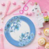 紙プレートブルーアジサイ ペーパープレート (パーティー)