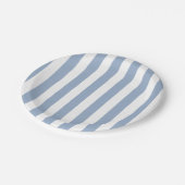 紙プレートブルー&ホワイトストライプ誕生日 ペーパープレート (アングル)