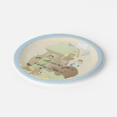 紙プレートベビーシャワー「Blue Build-a-Library」 ペーパープレート (アングル)