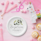 紙プレートボタニカルオリーブブランチグリーンリー ペーパープレート (パーティー)