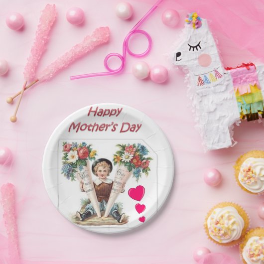 紙プレートマザーズデイ ペーパープレート (パーティー)