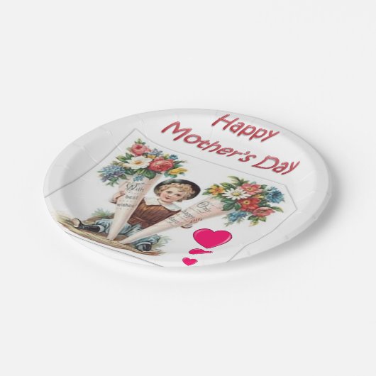紙プレートマザーズデイ ペーパープレート (アングル)