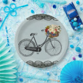 紙プレートミントグリーンアイボリー自転車 ペーパープレート (パーティー)