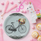 紙プレートミントグリーンアイボリー自転車 ペーパープレート (パーティー)