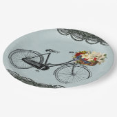 紙プレートミントグリーンアイボリー自転車 ペーパープレート (アングル)