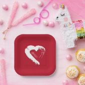 紙プレートムーンハート ペーパープレート (パーティー)