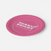 紙プレートメリー&ブライトピンク ペーパープレート (アングル)