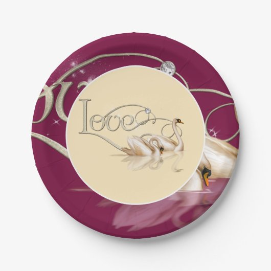 紙プレートラブスワンズ ペーパープレート (正面)