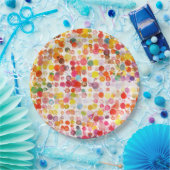 紙プレートレトロアー絵を描レインボー ペーパープレート (パーティー)