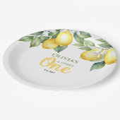 紙プレートレモン柑橘類1歳の誕生日。 ペーパープレート (アングル)