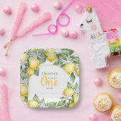 紙プレートレモン柑橘類1歳の誕生日。 ペーパープレート (パーティー)