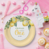 紙プレートレモン柑橘類1歳の誕生日。 ペーパープレート (パーティー)