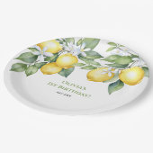 紙プレートレモン柑橘類1歳の誕生日。 ペーパープレート (アングル)