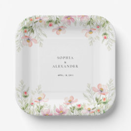 紙プレートワイルドフラワー結婚ズ ペーパープレート
