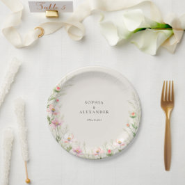 紙プレートワイルドフラワー結婚ズ ペーパープレート