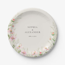 紙プレートワイルドフラワー結婚ズ ペーパープレート