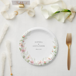 紙プレートワイルドフラワー結婚ズ ペーパープレート