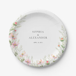 紙プレートワイルドフラワー結婚ズ ペーパープレート