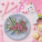 紙プレート上のバラの輝き ペーパープレート (パーティー)