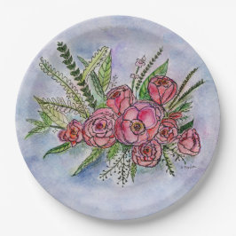 紙プレート上のバラの輝き ペーパープレート