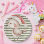 紙プレート付き/クリスマスバーディ ペーパープレート (パーティー)