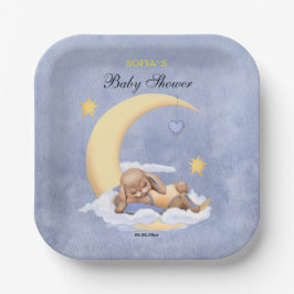 紙プレート可愛い眠る豪華なバニー。 ペーパープレート