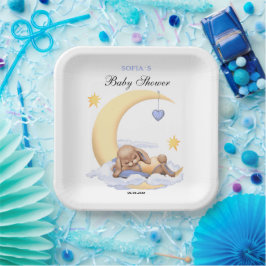 紙プレート可愛い眠る豪華なバニー。 ペーパープレート