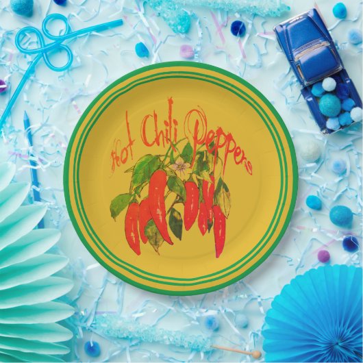 紙プレート唐辛子マスタード背景 ペーパープレート (パーティー)