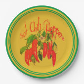 紙プレート唐辛子マスタード背景 ペーパープレート (正面)