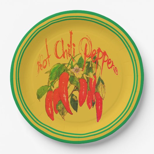 紙プレート唐辛子マスタード背景 ペーパープレート (正面)
